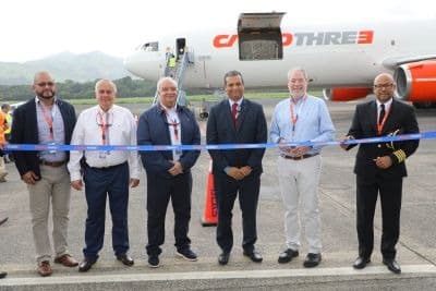 La empresa panameña Cargo Three presenta su avión de carga en el Aeropuerto Internacional Panamá Pacifico